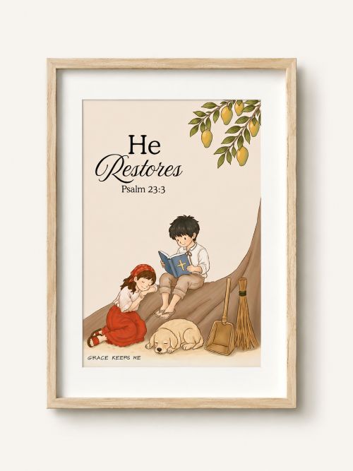 He Restores fine art print — Grace Keeps Me